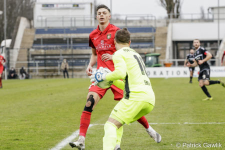 Marvin Cuni (SG Sonnenhof Großaspach) & Daniel Endres (FSV Frankfurt), FSV Frankfurt vs. SG Sonnenhof Großaspach, Frankfurt, PSD Bank Arena, 23.1.2021